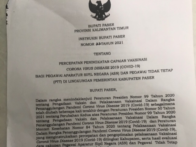 Sanksi Menanti PNS & PTT yang Menolak di Vaksinasi